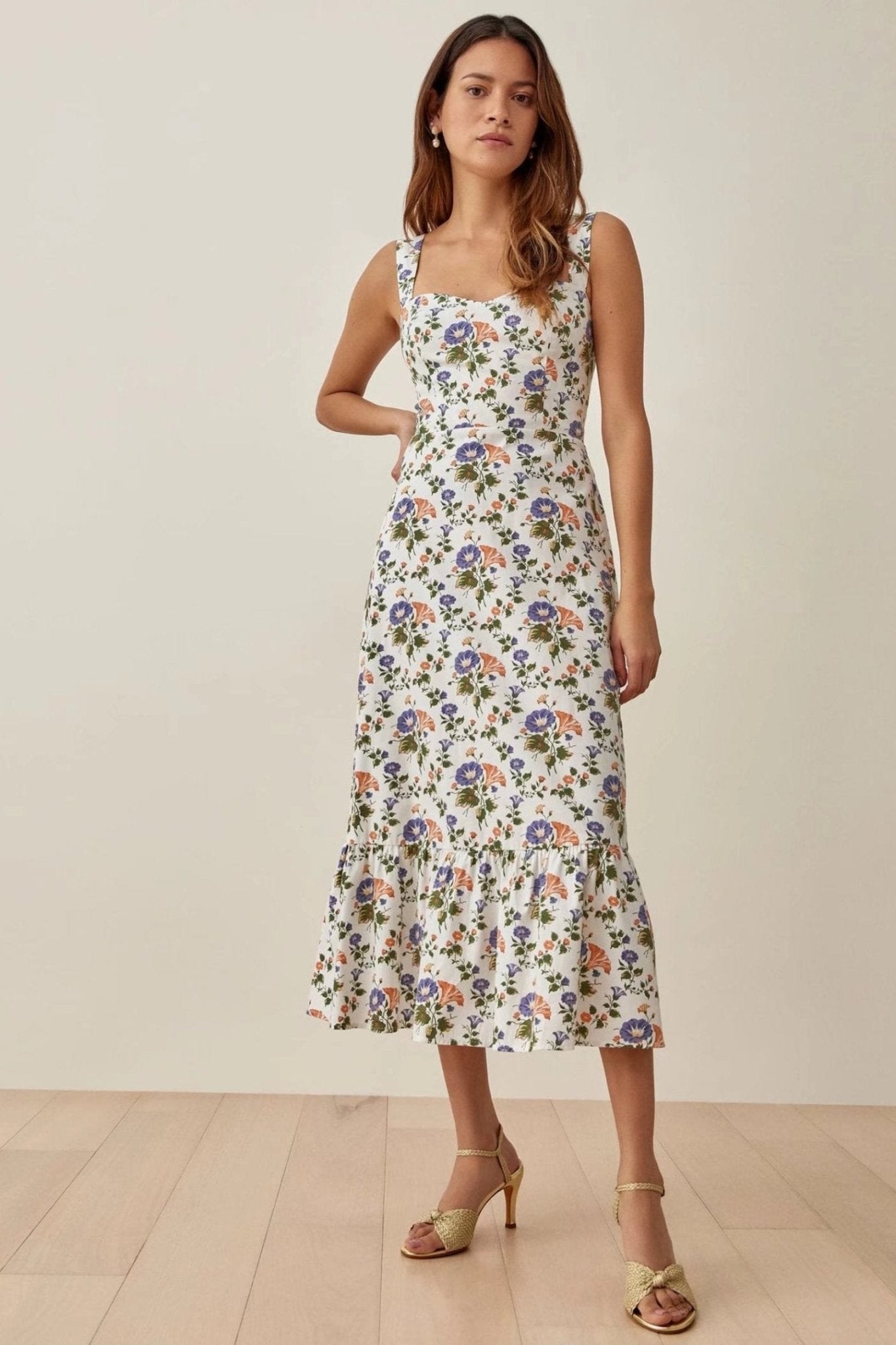 Zuleyka® | Printed tapered midi dress with straps