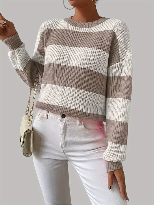 Pink® | Chic striped crew neck sweater in Middle Eastern style