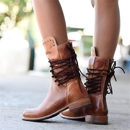 Tania® | Comfortable leather boots with laces