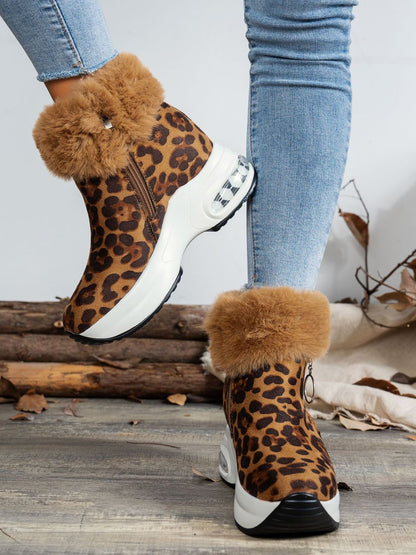 Zara® | Leopard platform boots with side zip