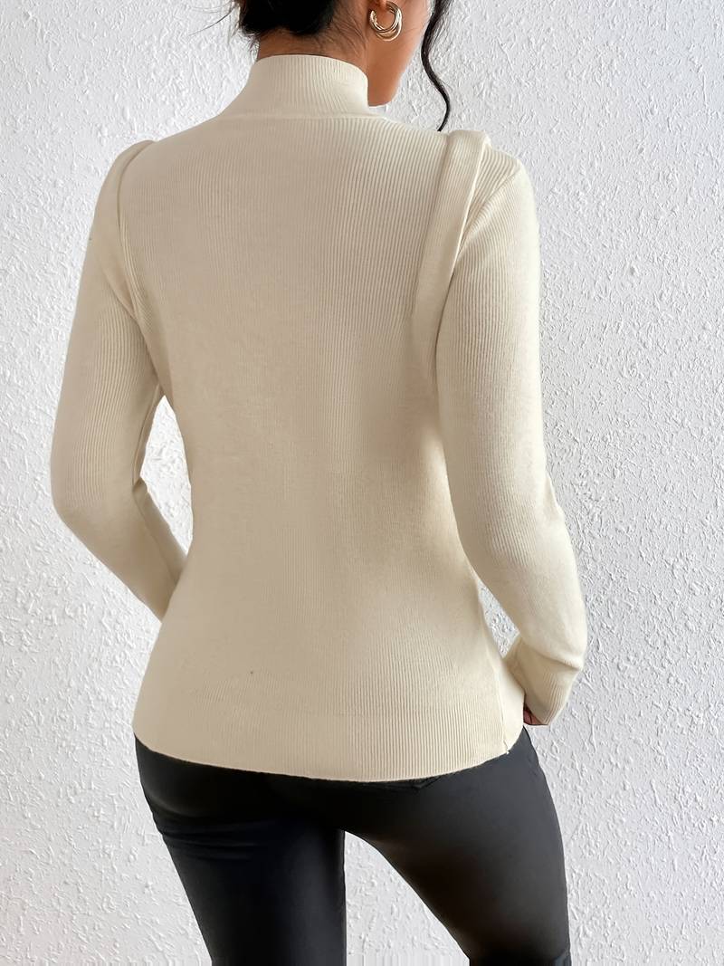 Silvia® | Beige turtleneck sweater