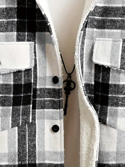 Quintina® | Checked fleece hoodie