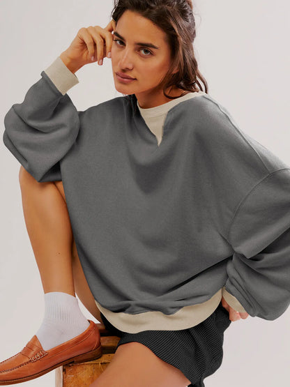 Addison® | Colorful sweatshirt with casual lantern sleeves