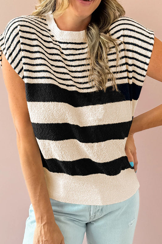 Verónica® | Striped crew neck sweater vest