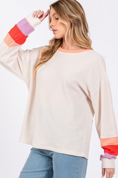 Alice® | Color block waffle knit t-shirt