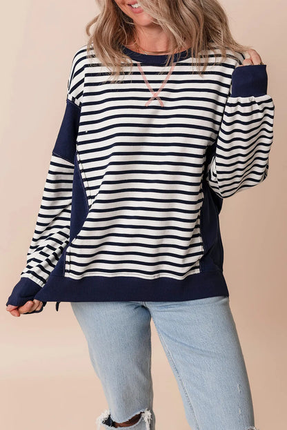 Vera® | Striped long-sleeved crew neck sweatshirt