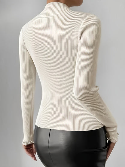 Penélope® | Turtleneck sweater with pearl decoration