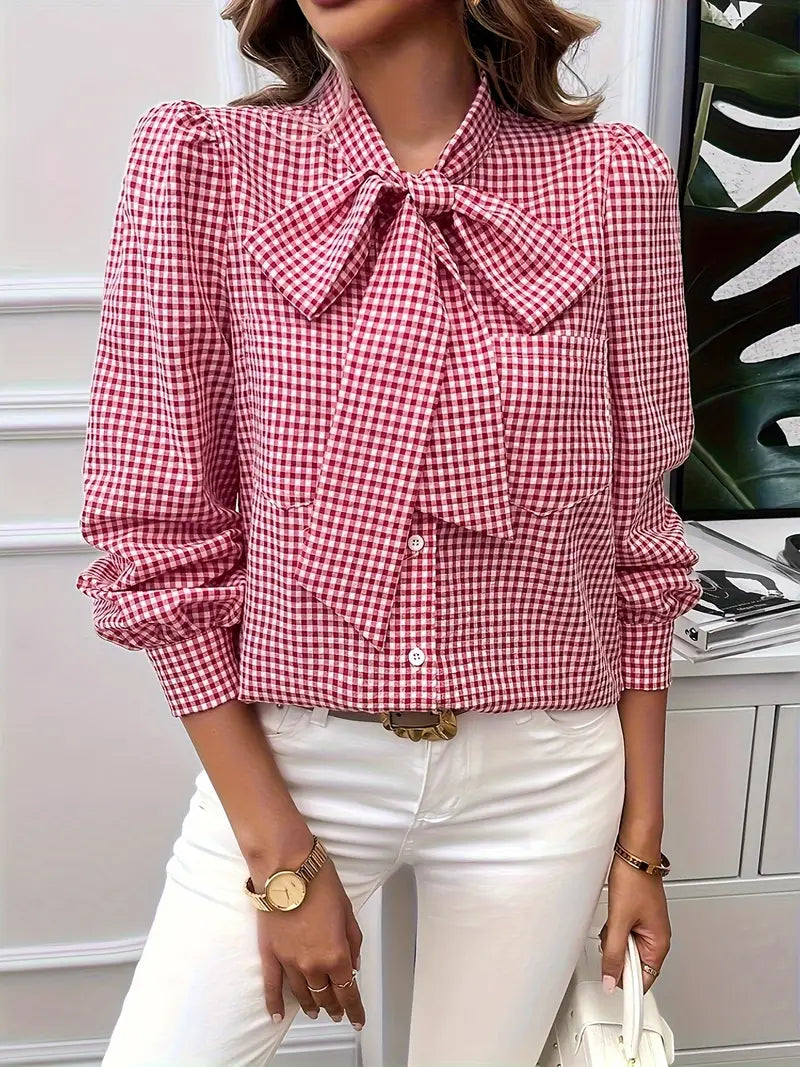 Quirina® | Cotton blouse with bow tie