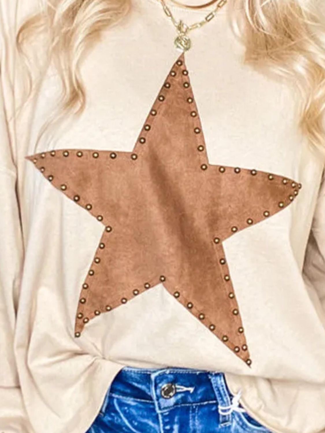 Vera® | Long-sleeved blouse with a star crew neck