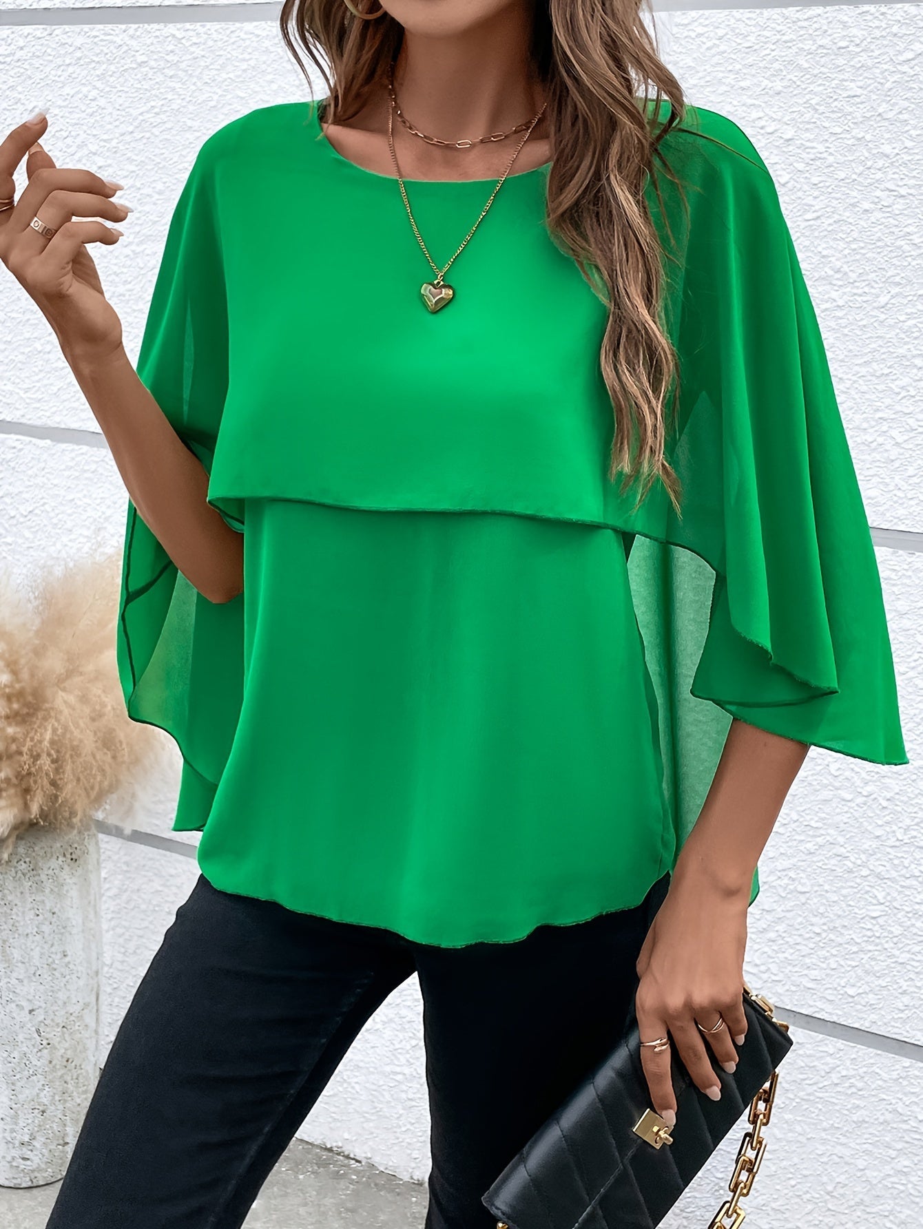 Zelia® | Elegant plain layered blouse