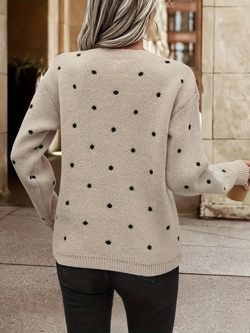 Yessica® | Long sleeve sweater with poker dots