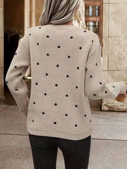 Yessica® | Long sleeve sweater with poker dots