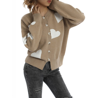 Pilar® | Heart sweater women's cardigan