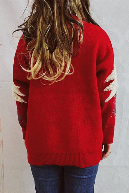 Tatiana® | Christmas pattern knitted crew neck sweater with long sleeves