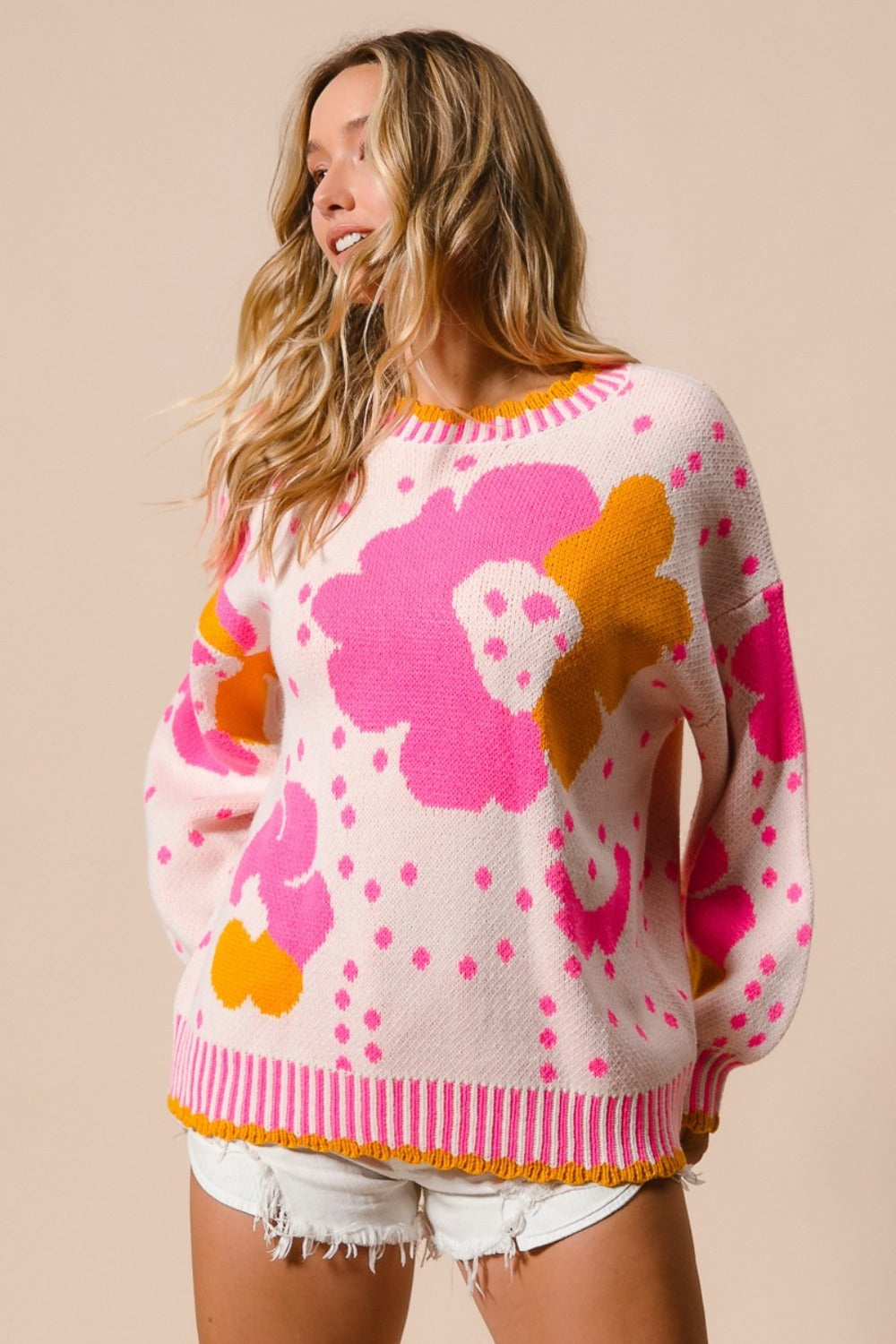 Ulla® | Contrast floral print sweater