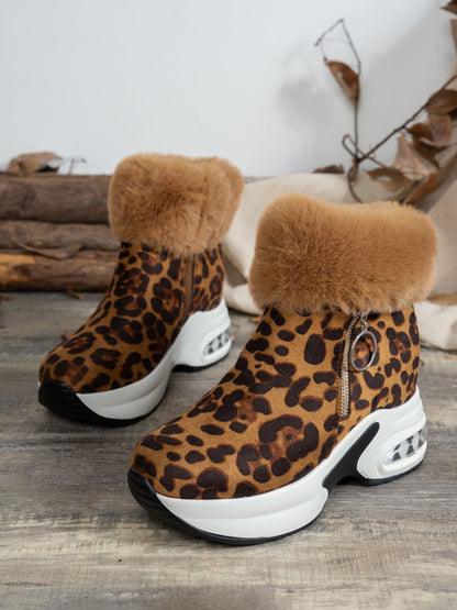 Zara® | Leopard platform boots with side zip