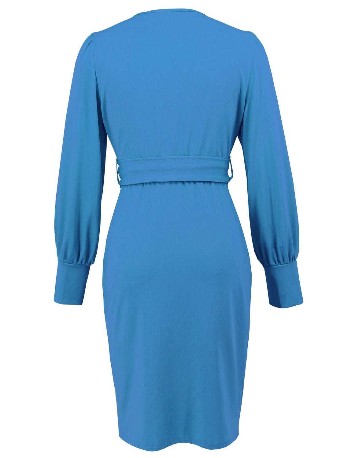 Verity® | Long-sleeved, knee-length dress with a V-neck and slit