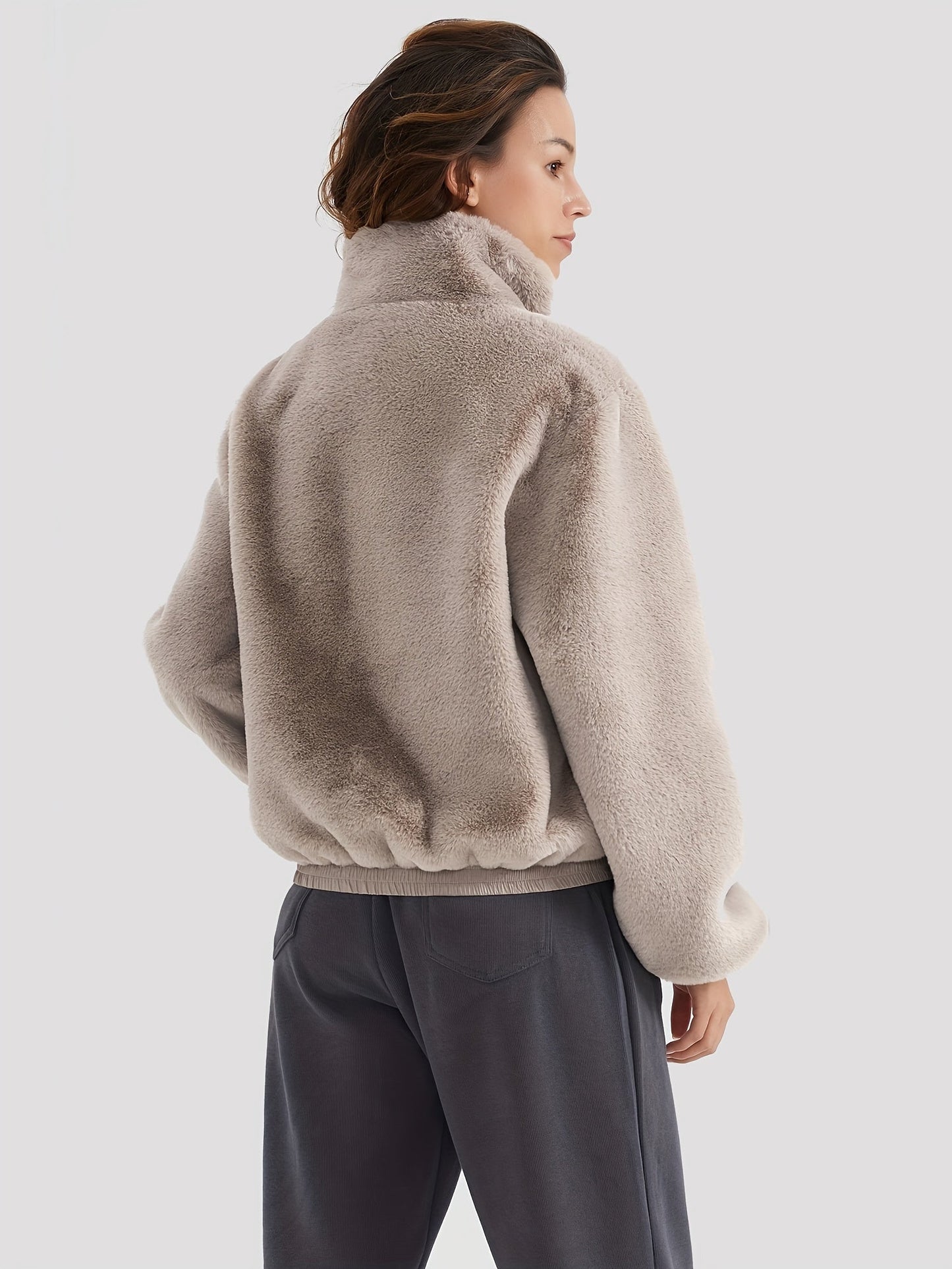 Wendy® | Faux fur jacket with stand-up collar