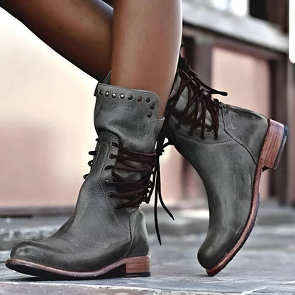 Tania® | Comfortable leather boots with laces