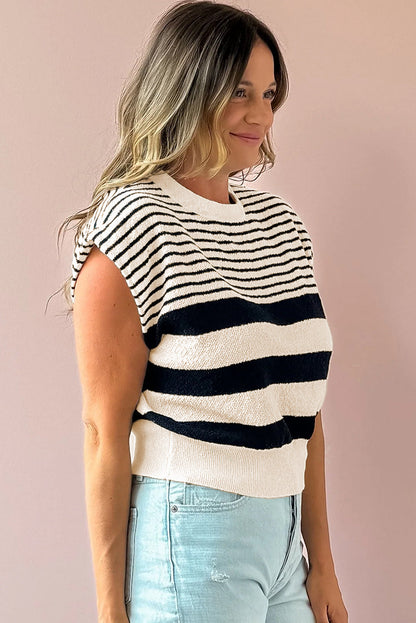 Verónica® | Striped crew neck sweater vest