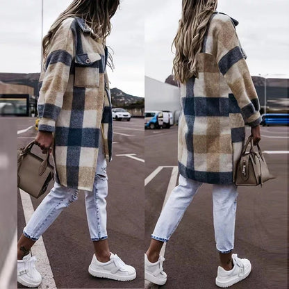 Zaida® | Checked shirt coat