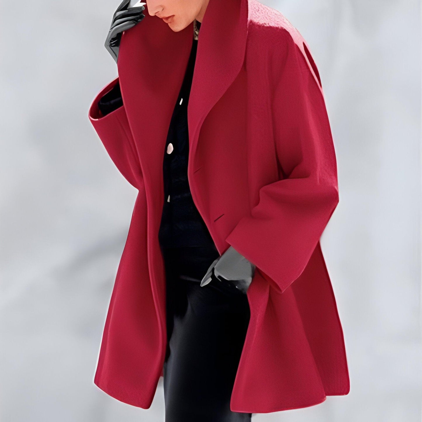 Abigail® | Windproof wool coat with shawl collar