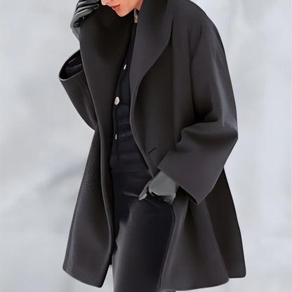 Abigail® | Windproof wool coat with shawl collar