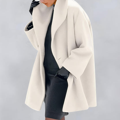 Abigail® | Windproof wool coat with shawl collar