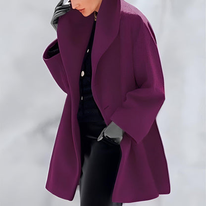 Abigail® | Windproof wool coat with shawl collar