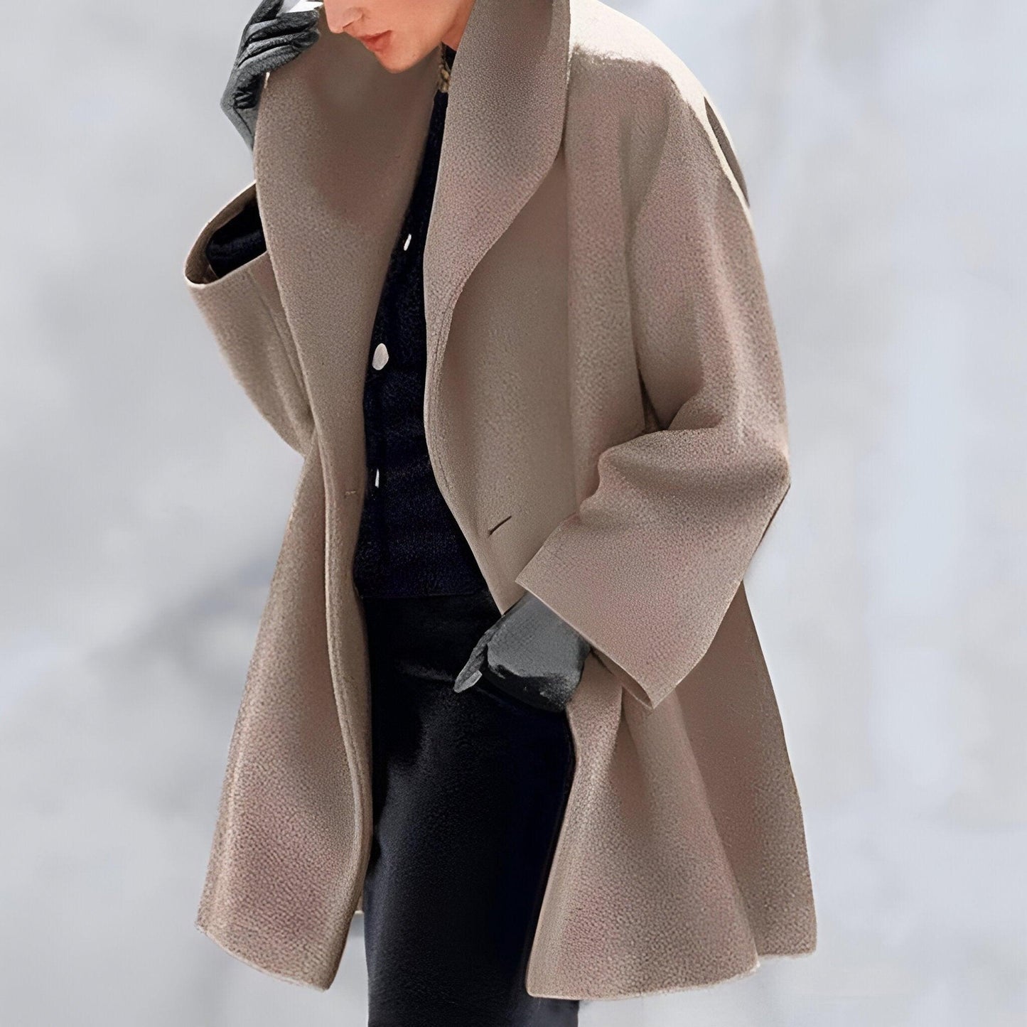 Abigail® | Windproof wool coat with shawl collar