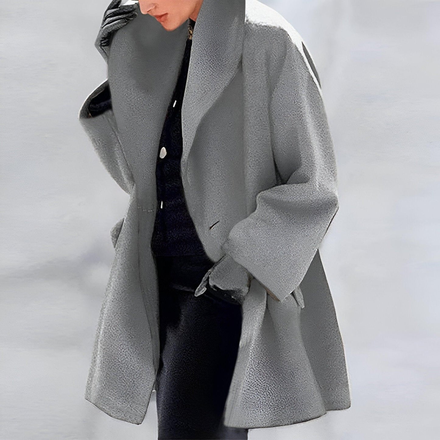 Abigail® | Windproof wool coat with shawl collar