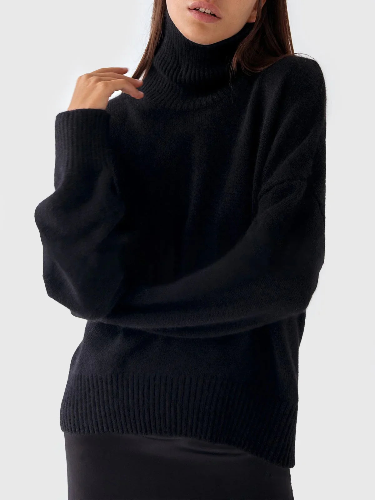 Susana® | Oversized loose turtleneck sweater