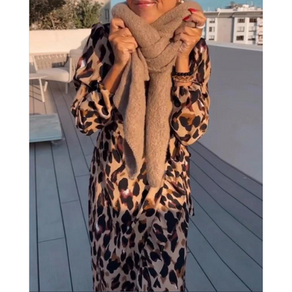 Zuleyka® | Leopard print V-neck dress