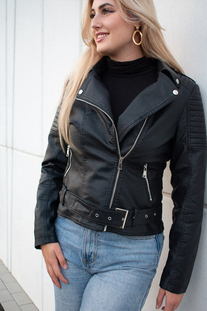 Zara® | Women's leather biker jacket