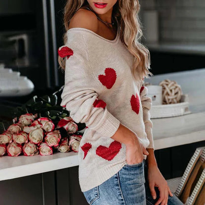 Alondra® | Women's knitted sweater with a heart pattern