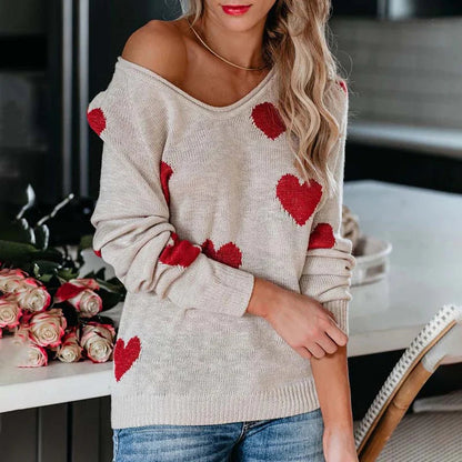 Alondra® | Women's knitted sweater with a heart pattern