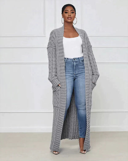 Yadira® | Casual, loose V neck, long cardigan