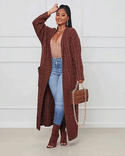 Yadira® | Casual, loose V neck, long cardigan