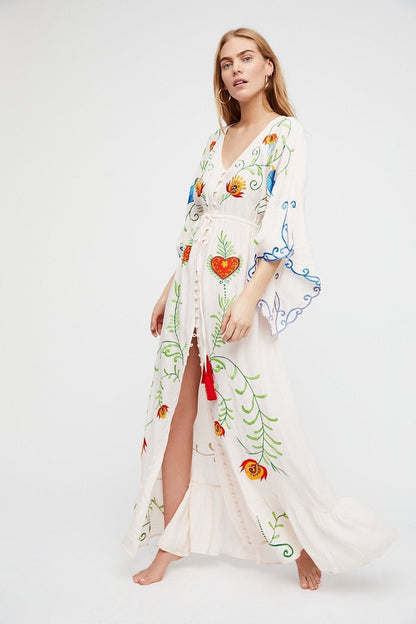 Sandra® | Embroidered V-neck dress