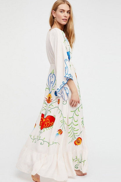 Sandra® | Embroidered V-neck dress