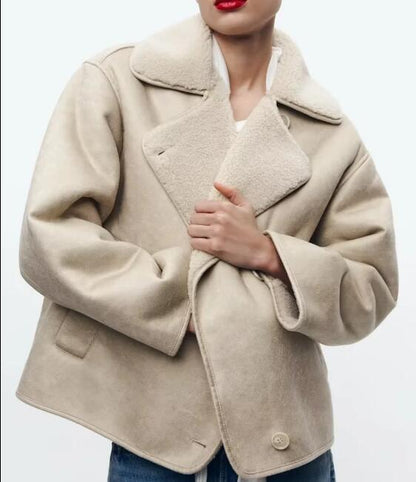 Pink® | Coat made of synthetic lambskin and fur.