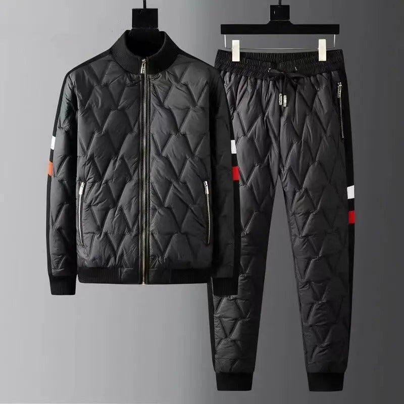 Tatiana® | Stylish set of quilted down jacket and trousers