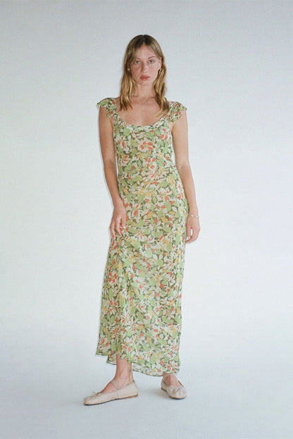 Tamara® | Printed boat neck maxi dress