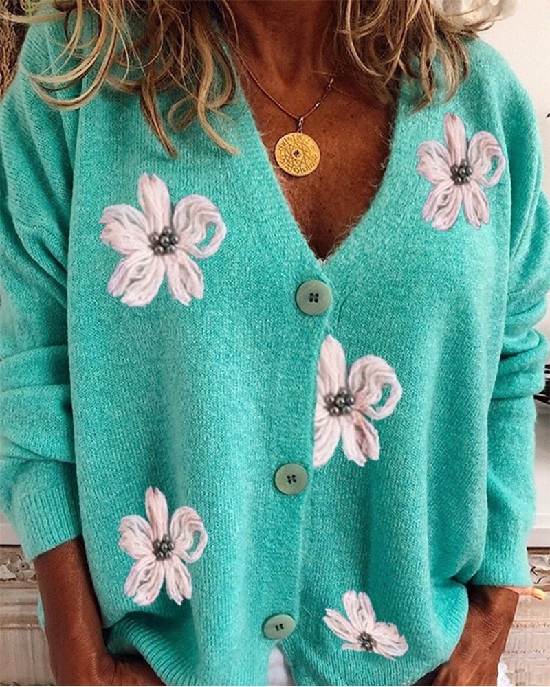 Victoria® | Cardigan With Floral Embellishments