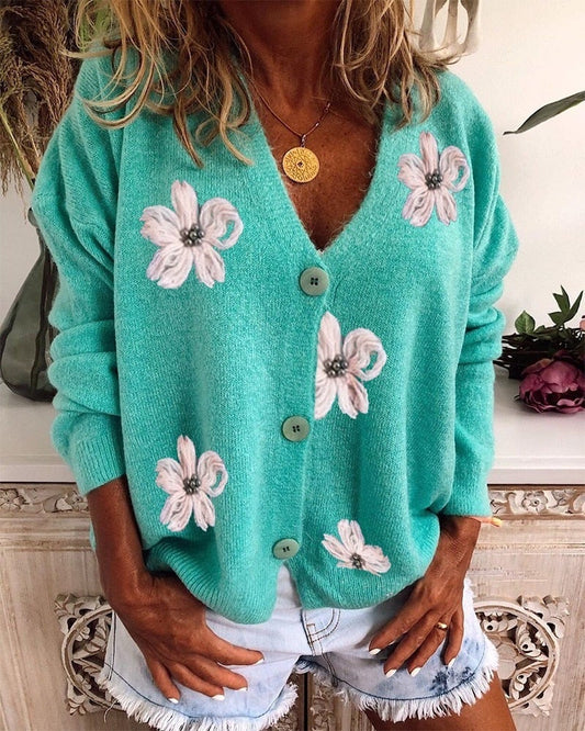 Victoria® | Cardigan With Floral Embellishments