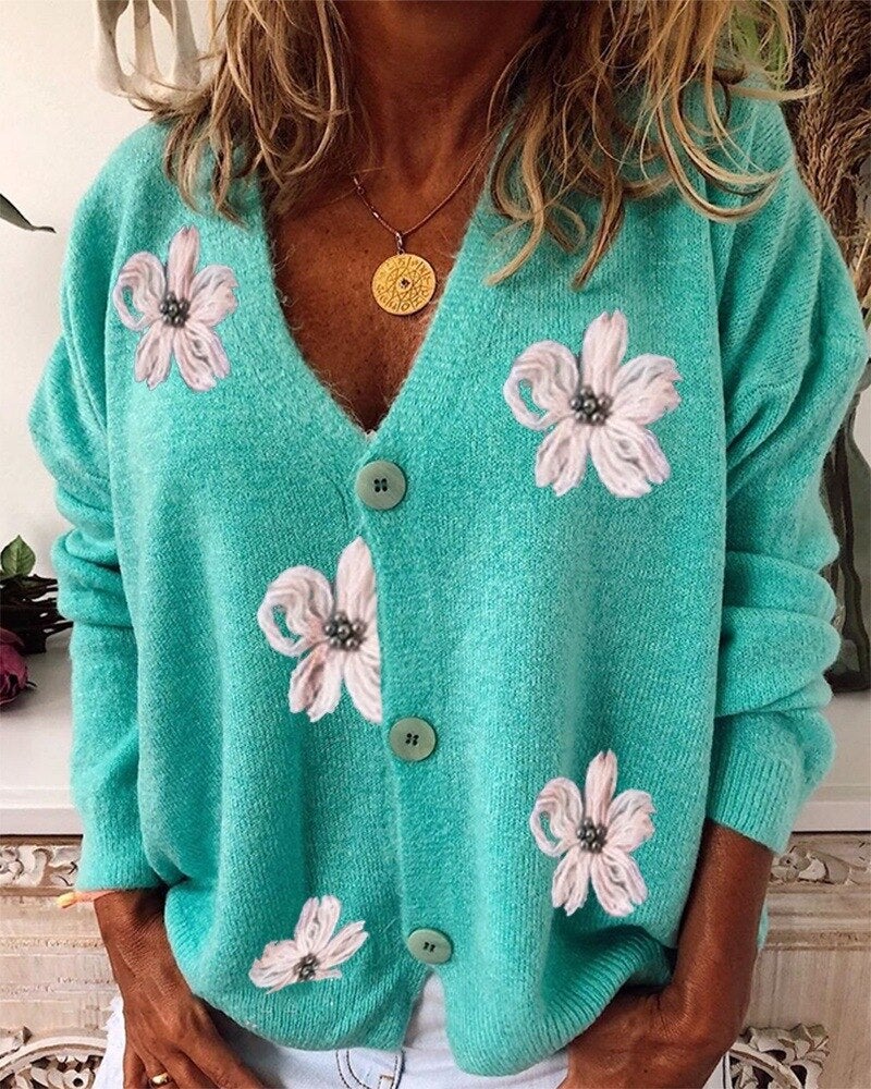 Victoria® | Cardigan With Floral Embellishments