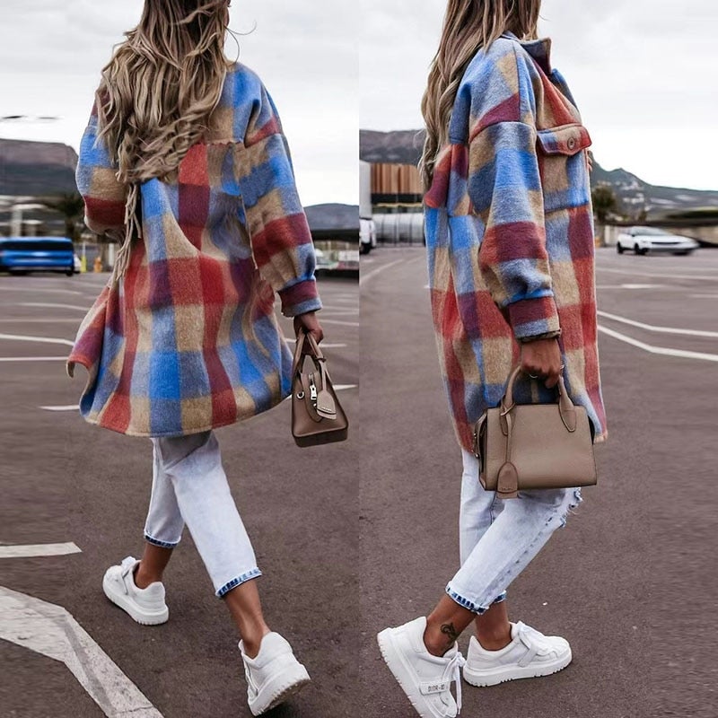 Zaida® | Checked shirt coat