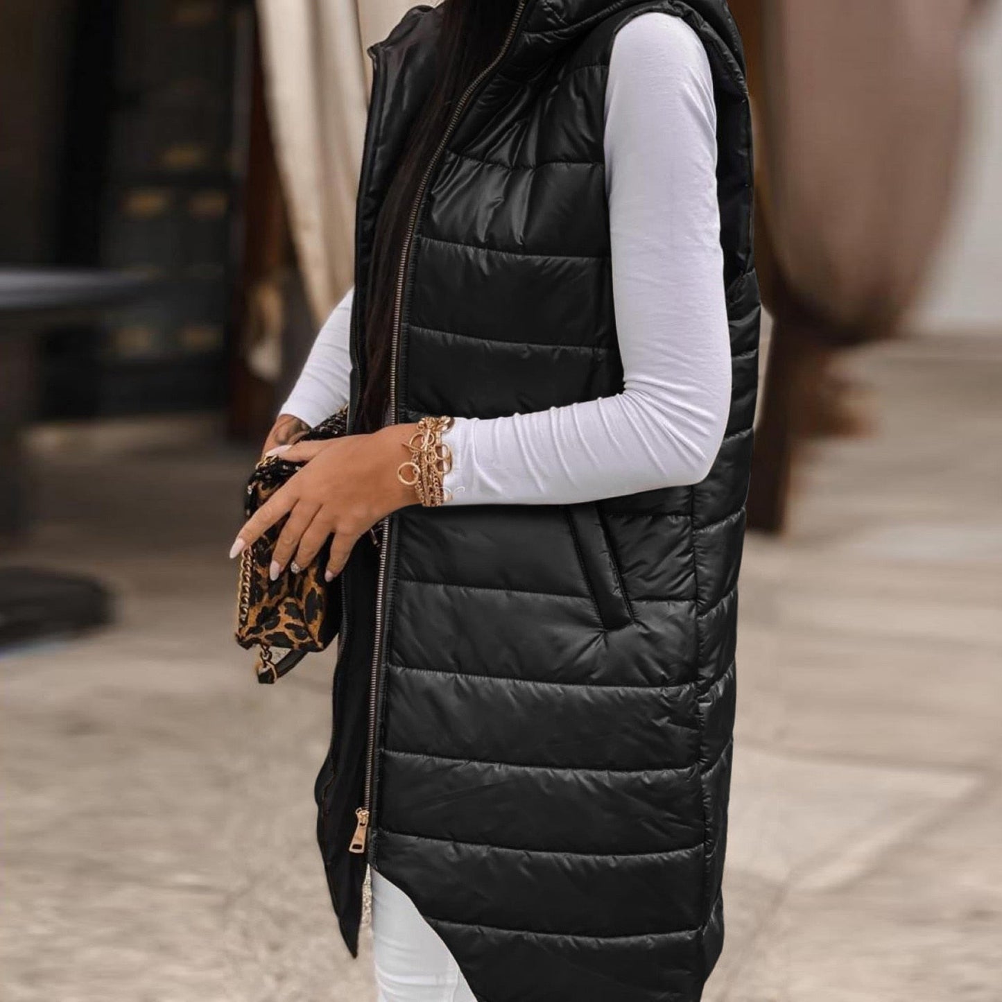 Ula® | Casual quilted vest with hood