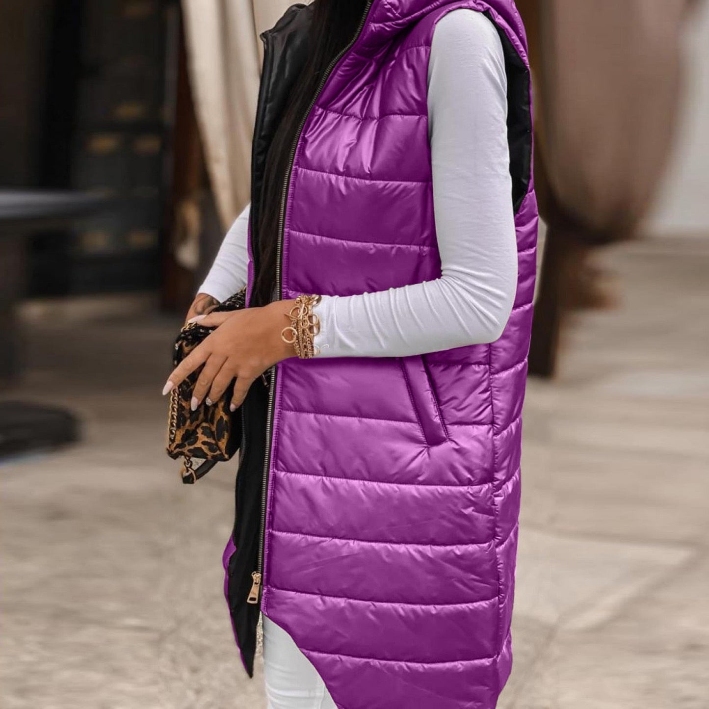 Ula® | Casual quilted vest with hood