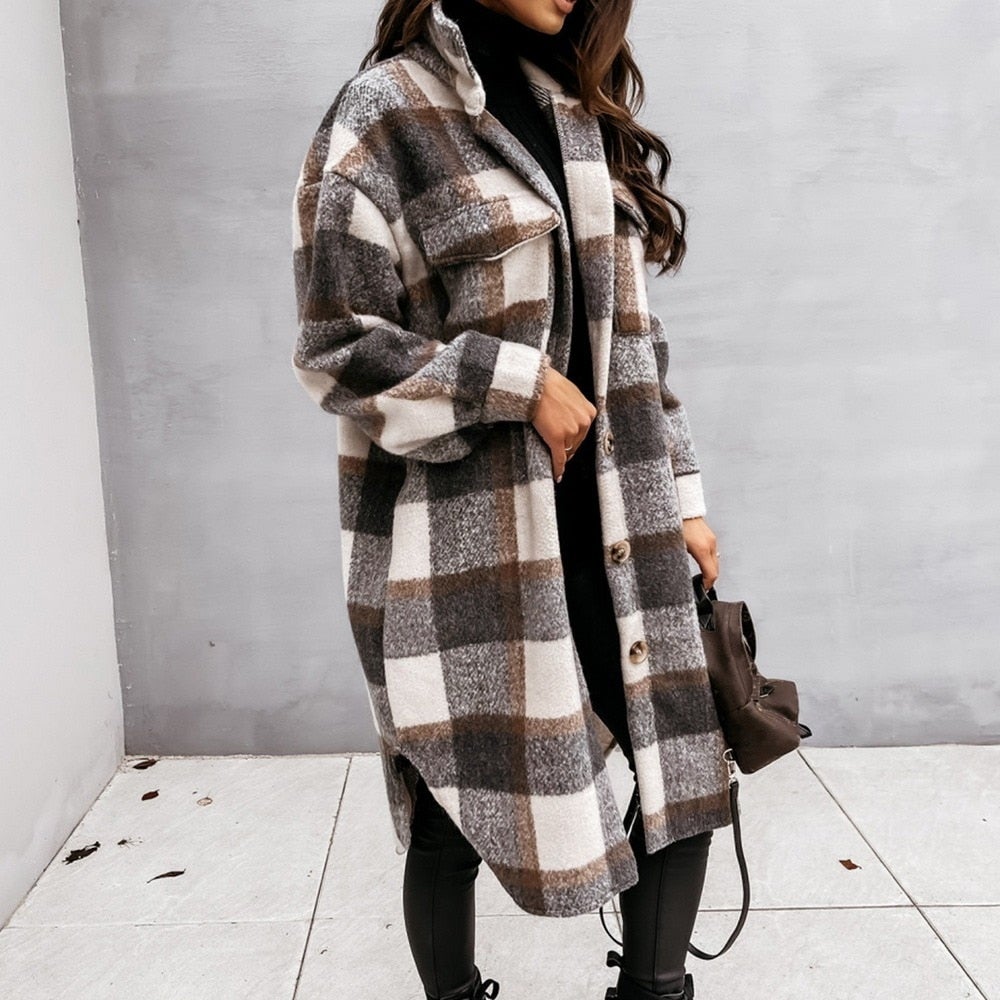 Althea® | Longer checked coat